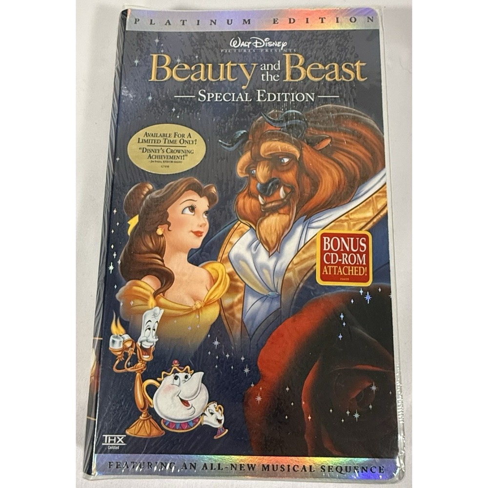 Disney Beauty and the Beast VHS Platinum Edition Blue Multi Special Edition